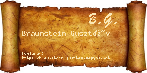 Braunstein Gusztáv névjegykártya